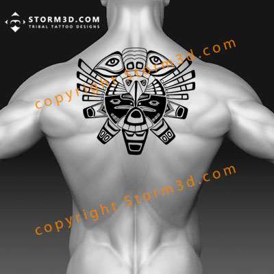 eagle-round-tiger-tattoo-drawing-haida-back-design-tribal