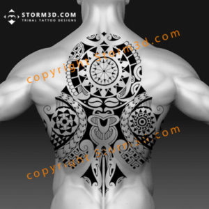 cool-tribal-back-tattoo-mandala-tribal-tiki-mask-design-black-maori-style-patterns