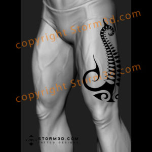 maori-thigh-koru-design-in-black-ink-with-abstract-fern-pattern