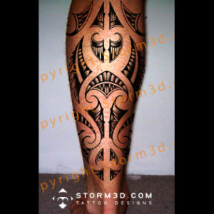symmetrical-tribal-maori-calf-tattoo-idea-with-symbolism