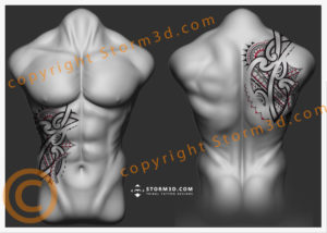 chest-back-tattoo-design-flash-drawings-for-sale-by-Mark-Storm