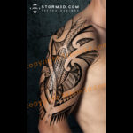 halfsleeve-tribal-tattoo-with-turtle-design-examples