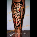 mandala-tribal-tattoo-for-lower-leg-calf