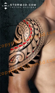 red tattoos tribal for the shoulder