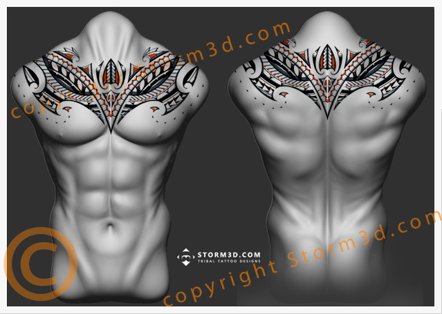symmetrical-chestplate-tattoo-polynesia-maori-upperback-design