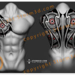 upperback-tattoo-with-mandala-polynesian-maori-designs