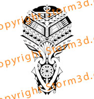polynesian-calf-tattoos-with-tribal-patterns