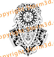 polynesian tattoos with masks sleeve
