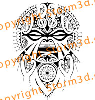 polynesian-tiki-face-mask-design-for-shoulder-calf-or-upperback