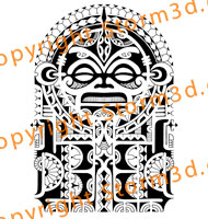 tattoo-tribal-polynesia-tatau-mask-sleeve-ink-black