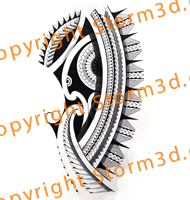 tribal polynesian shoulder tattoo with mandala
