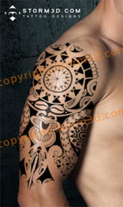 tribal-polynesian-halfsleeve-tattoo-designer