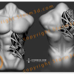 stomach-tattoo-with-chestpiece-Marquesan-Maori-designs