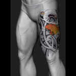 thigh-tattoo-design-digital-mockup-idea-polynesian-koifish