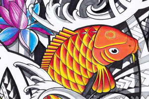 koifish-tribal-tattoo-orange-polynesian-design-storm3d-maori