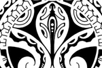 mask tattoo polynesian lizard quarter sleeve design