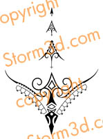 thong tattoo tribal polynesian fineline design